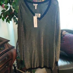 NWT Manoukian Large black/gold tunic